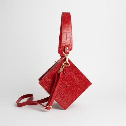 Lola bag in ruby red crocodile print-0