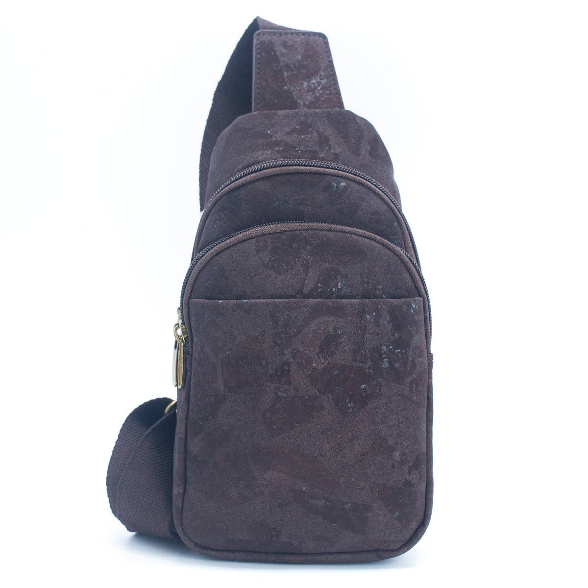 Natural Cork Brown and Black Men's Sling Bag: Stylish BAG-2273-2